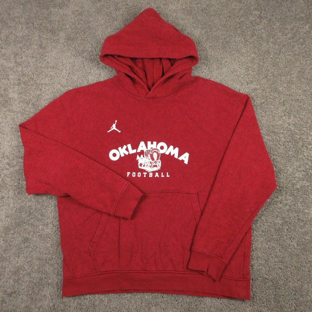 Oklahoma Sooners Sweater Mens XL Red Geometric Jordan Hoodie Sweatshirt Football